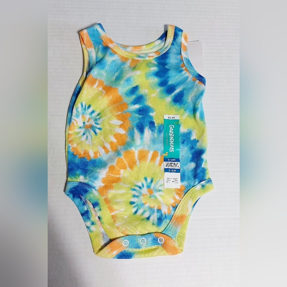 Garanimals 3-6 mo tie dye sleeveless onesie piece top wl snaps